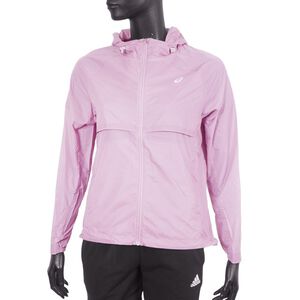 Asics 女 連帽 外套 亞洲版 運動 慢跑 路跑 涼感 透氣 輕量 拉鍊口袋 粉紫 [2012C953-500]