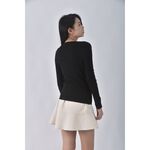 (XS（含）以下) 質感針織貼身黑色長袖上衣二手衣, , large