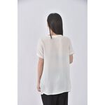(S) pintian質感棉質圓領杏色短袖上衣二手衣, , large