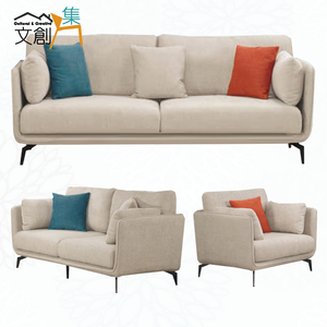 【文創集】林德亞麻色透氣棉麻布沙發椅組合(客約商品)