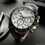 [星晴錶業]BOSS手錶,44mm,HB1513875白色錶面銀錶殼銀色精鋼錶帶款, , large