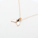 Whale tail s925 sterling silver 18k Rose Gold plated necklace Valentine Day gift, , large