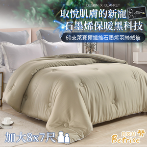 【Betrise】Milk Tea Cafe-Top 300 yarn lyocell fiber graphene technology antibacterial feather velvet warm winter quilt (large 8x7 feet)