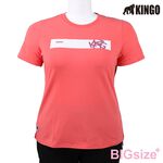 KINGO-大尺碼-女款 圓領T恤-桔-414117, , large