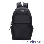 SPRING-尼龍後背包中性百搭後背包簡約抽繩後背包, , large
