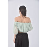 (S) exclmark質感修身短版蘋果綠色長袖上衣二手衣, , large