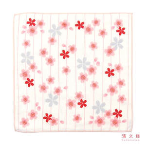 [瑪莎利亞]　日本製【濱文漾】純棉手帕/方巾－櫻花紛飛（3入組）