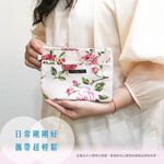 日本製 【Passage Bois】緹花 雙層拉鍊化妝包, , large