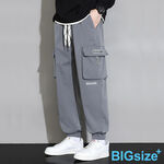 大尺碼-日系潮流工裝褲-黑/灰-0204170, , large