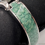 [星晴錶業]COACH手錶,26mm,CH00221銀白色錶面銀錶殼綠精鋼錶帶款, , large