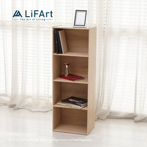 【LiFArt】MIT日系簡約四層收納櫃-經典橡木色