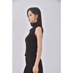 (S) 【智恩私服】質感修身短版無袖黑色上衣二手衣, , large