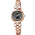 CITIZEN 星辰 Wicca 太陽能晶鑽女錶-玫瑰金x黑/23.5mm KP5-662-51, , large