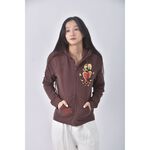 (S) ed hardy質感棉質純棉連帽棕色外套二手衣, , large