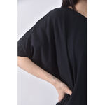 (F) 棉質寬鬆黑色短袖上衣二手衣, , large