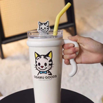 BEDDY BEAR Giant Insulated Mug, 900ml with Handle and Straw, Tea/Water Separator (CAT), , large