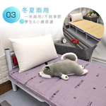 [台客嚴選] 幾何圓點竹面單人透氣床墊－幾何藍 可拆洗 台灣製 學生床墊 單人床墊 摺疊墊 外宿床墊, , large