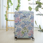 NaSaDen [White Flower]26" Checked Zipper Luggage, , large