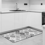 【Monster】 Soft Diatomaceous Earth Kitchen Absorbent Mat – Floral Seal Series (120x50cm) – Porcelain Diamond, , large