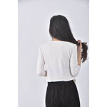 (S) 透紗白色長袖上衣二手衣, , large