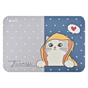 【Monster】 Soft Diatomaceous Earth Absorbent Mat – Cat Series (60x40cm) – Raincoat Kitty