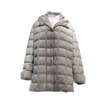 TOORDER淺灰色前短後長華夫格羽絨外套, , large