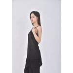 (S) brushes質感吊帶棉質黑色洋裝二手衣, , large