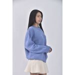 (S) pazzo格子落肩藍色毛衣二手衣, , large