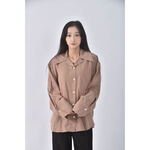 (F) libertine libertine質感素面杏色長袖上衣二手衣, , large