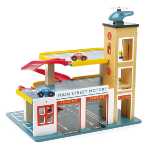 Mentari 直升機立體停車場(木製玩具/認知發展)