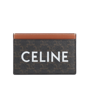 CELINETRIOMPHE Logo 印花名片/卡片夾/焦糖色