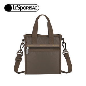 Lesportsac 迷你方型托特包 通勤隨身包 肩背手提袋 手機包 送禮 禮物 女包 男包 情人節禮物(摩卡咖啡)
