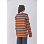(M) 【智恩私服】stussy質感棉質純棉條紋橘色長袖上衣二手衣, , large