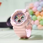 CASIO 卡西歐 BABY-G 柔美粉彩 可愛休閒雙顯手錶-粉紫 BA-130PM-4A, , large