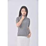 (M) uniqlo質感高領灰色短袖上衣二手衣, , large