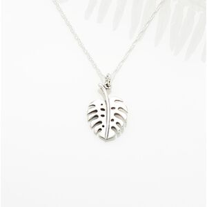 【Angel & Me】龜背芋 葉 Monstera s925 純銀 項鍊 生日 情人節 聖誕節 禮物