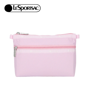 Lesportsac Cosmetic Clutch 雙層拉鍊化妝包 收納袋 盥洗包 女包(櫻花粉)