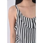 (S) jmi s高腰質感吊帶條紋黑色連身裝二手衣, , large
