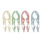 摺疊衣架 含曬夾 旅行衣架 衣架 旅行衣架 折疊衣架【Ho覓好物】摺疊褲夾 曬衣架 晾衣架 收納衣架 JP1875, , large