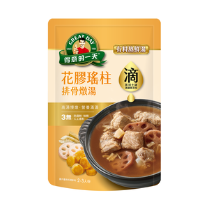 [正光藥局]得意的一天-花膠瑤柱排骨燉湯700G /袋 (2~3人份)_2入組