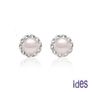 [ides愛蒂思] 日本設計AKOYA經典系列天然珍珠耳環7-8mm/(氣質)