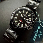 [星晴錶業]WAKMANN手錶,46mm,WA00046黑色錶面黑錶殼深黑色精鋼錶帶款, , large