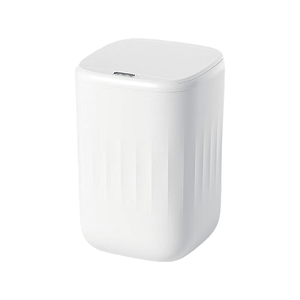 H&K家居無色調充電式感應垃圾桶14L-冰雹白