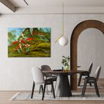 【御畫房】富貴有魚 國家一級畫師手繪油畫60×90cm(VF-84), , large