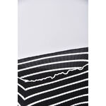 (S) 質感條紋方領黑色短袖上衣二手衣, , large