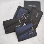 【YUN JOIN】 Denim nylon tri-fold short clip, , large