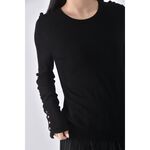 (S) zara素色黑色長袖上衣二手衣, , large