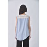 (S) blue shop質感無袖藍色上衣二手衣, , large