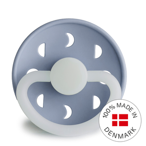 FRIGG Moon Phase - Round Silicone Pacifier - Powder Blue Night - Size 2