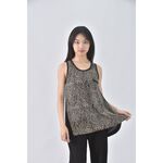 (S) osan質感無袖黑色上衣二手衣, , large